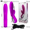 Vibrador con estimulador del clitoris y caga USB